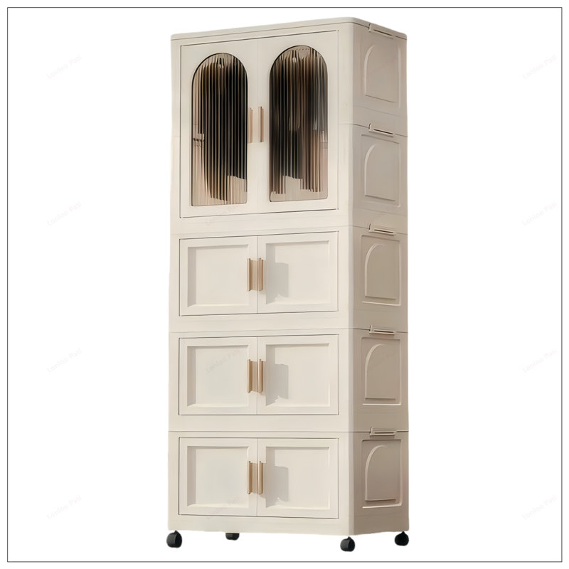 Armoire pliante polyvalente avec porte magnétique et roulettes pour des solutions de rangement efficaces et pratiques