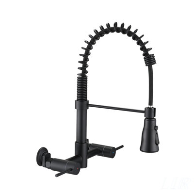 3 Functions Wall Mounted Bridge Kitchen Faucet with Corrosion-Resistant Finish and High-Arc Spout for Easy Cleaning and Filling