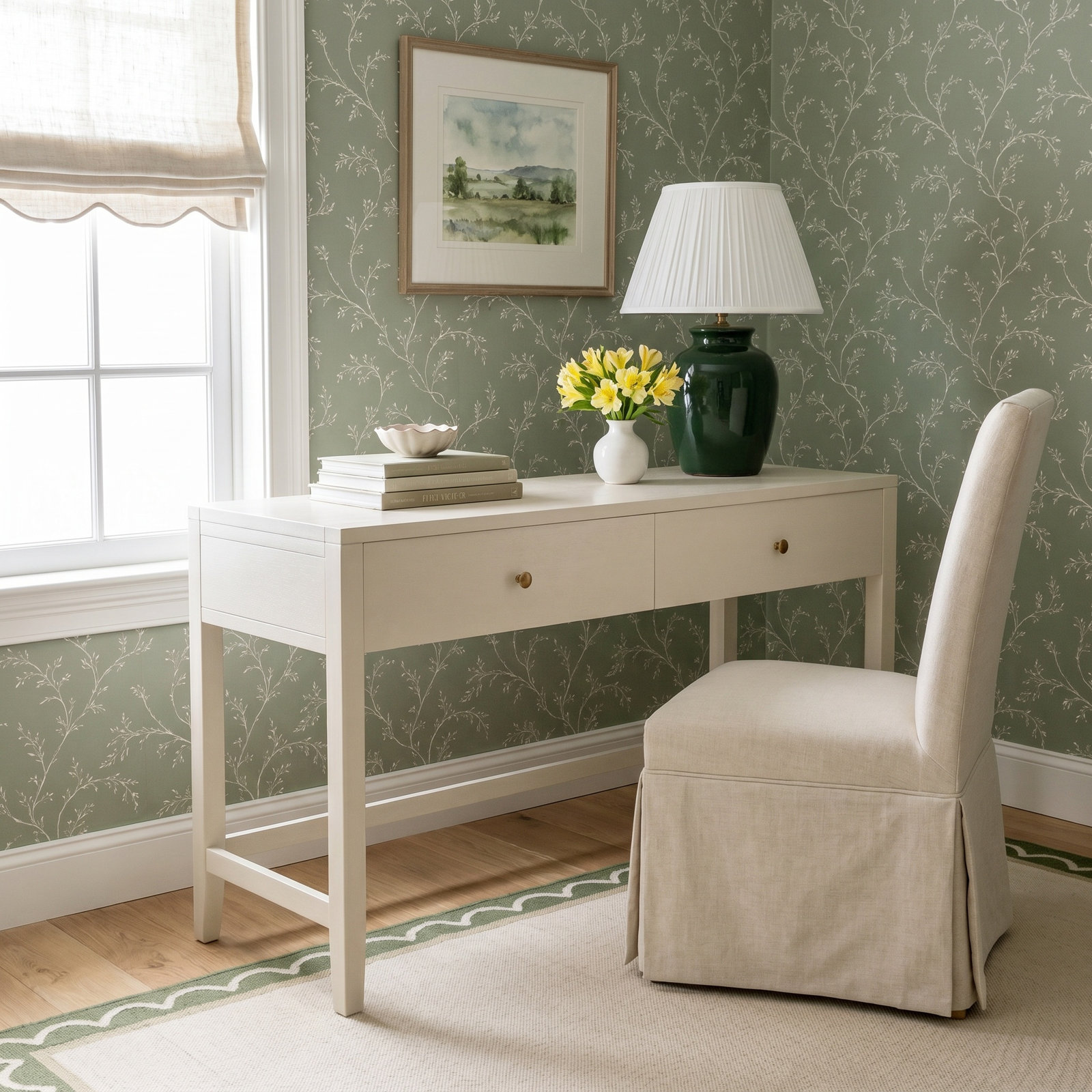 Gracie 59" Writing Desk, Coconut Milk