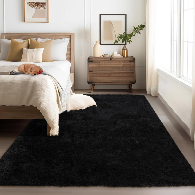 Tapis rectangulaire à poil long à poils longs Beladora, Rectangle 6 pi x 9 pi