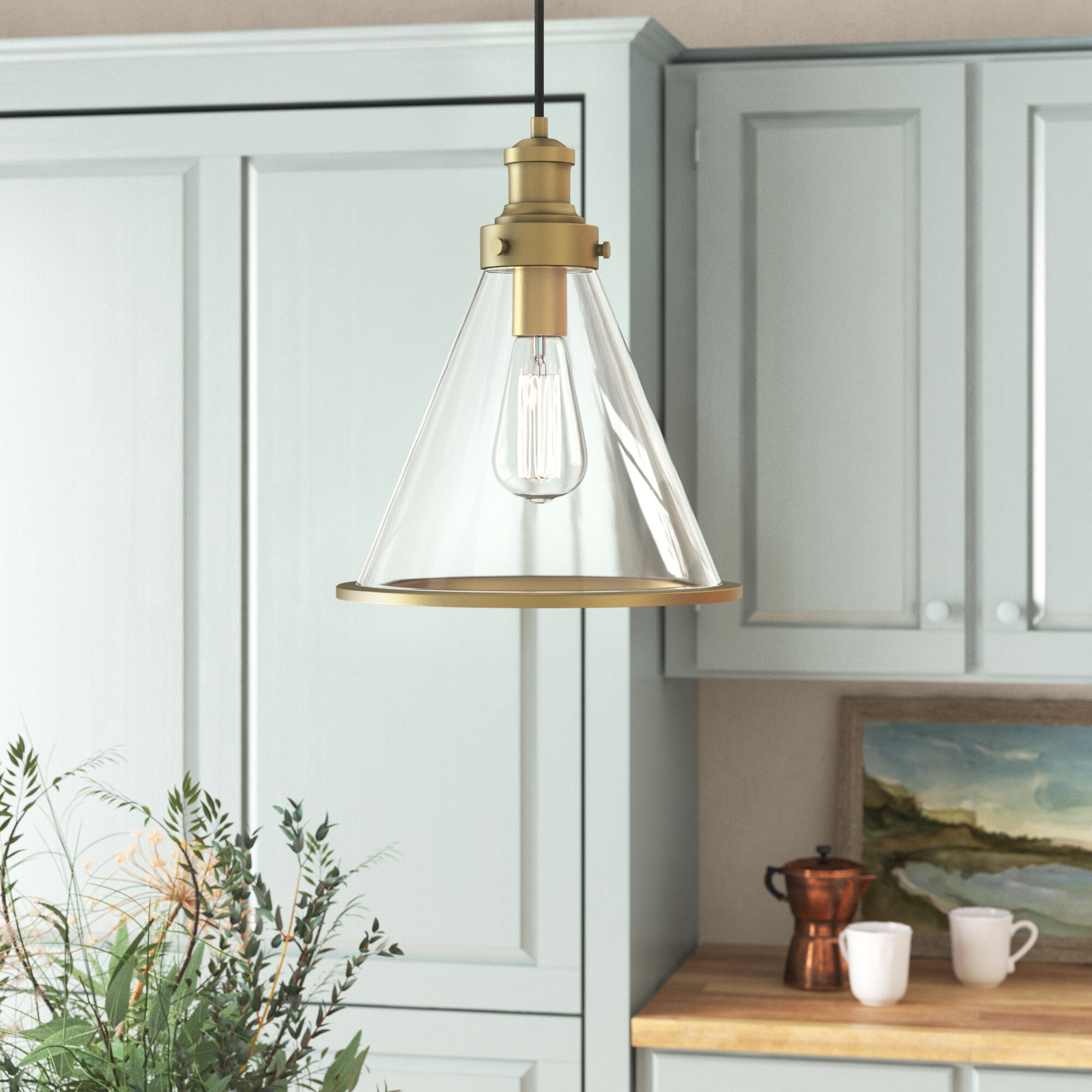 Reverie Single Light Glass Dimmable Pendant