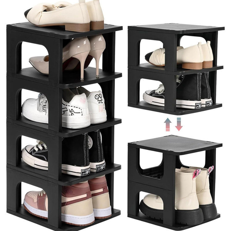 5-tier Narrow Shoe Rack Organizer Stackable Vertical Shelf