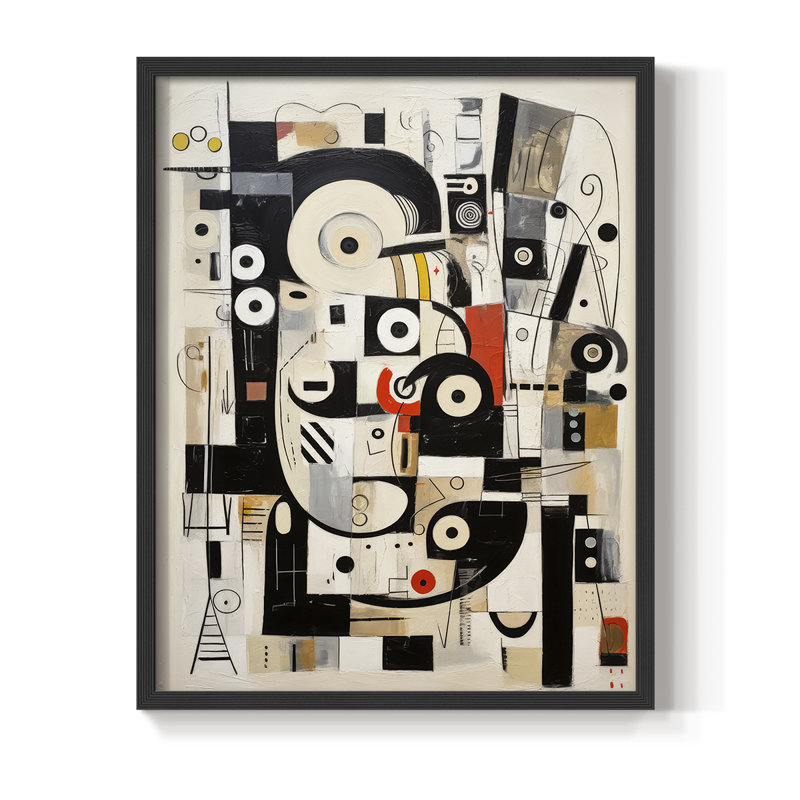 ABSTRACT Series CCCCLXV III - Impression encadrée de qualité supérieure - Prêt à être accroché - Aucun clou requis, Noir