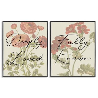  Loved & Known Florals 2 PC Giclee Art Set by Daphne Polselli