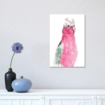 Fuschia Feathers 1 Piece Wrapped Canvas Painting