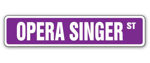 Plaque de rue opéra chanteuse en plastique robuste 4 po x 18 po