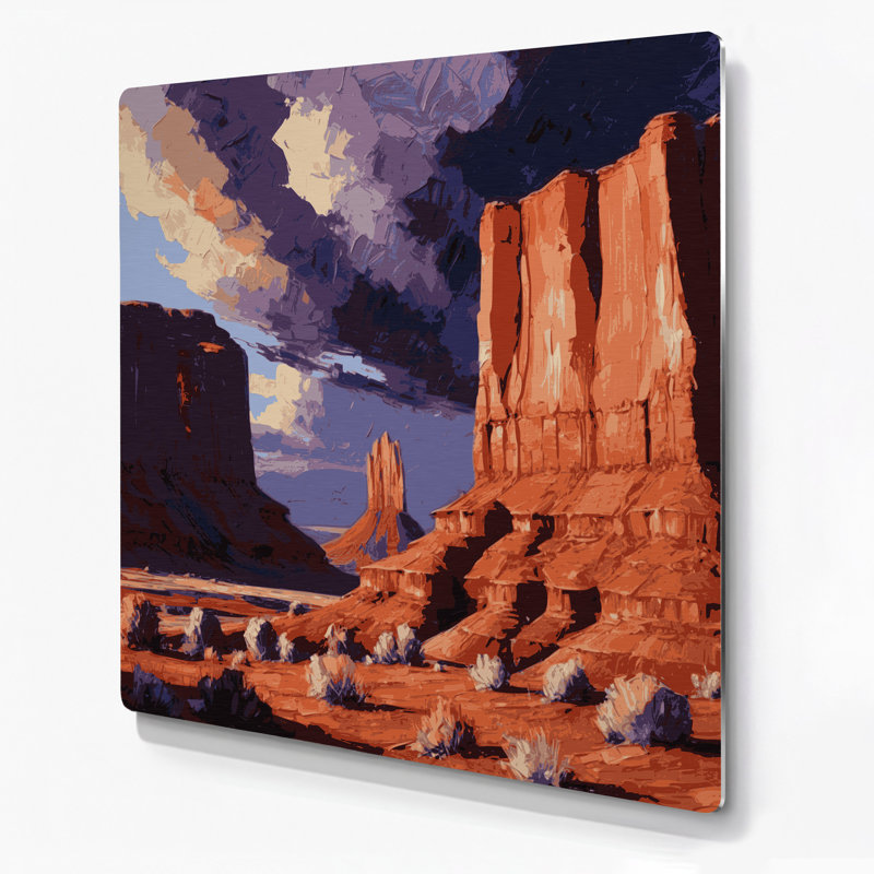 Art mural en métal mauve de style sud-ouest 111 Mesa and Butte, H 192 po x l 192 po x P 0,05 po
