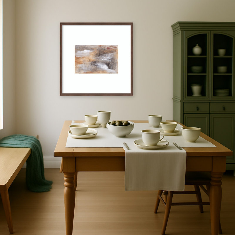 «Earthy Whispers in Brushstrokes I» par Acklin, reproduction d'art encadrée, 34 x 34, Brun moyen Florence