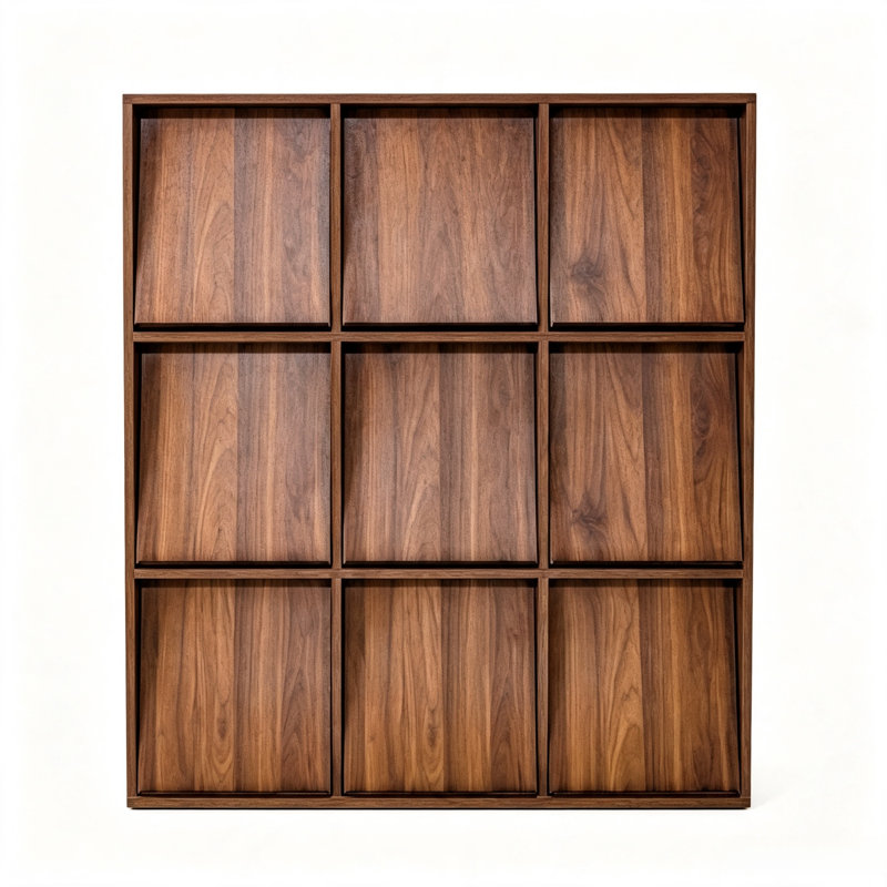 Bibliothèque ouverte à 9 cubes, armoire de rangement en bois à 3 niveaux avec poignées à tirer, étagère de présentation autoportante pour bureau à domicile, chambre à coucher, salon