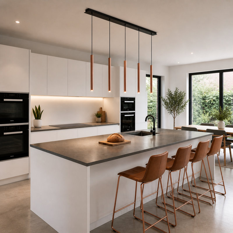 Baileyton 5 - Light Kitchen Island Pendant, Copper