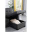 Canapé modulaire en lin gris foncé avec canapé-lit réversible, méridienne de rangement, surpiqûre moyenne ferme, profondeur de 54 po