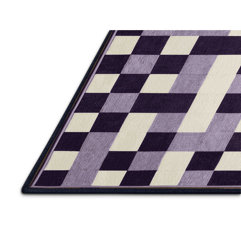 Tapis mauve lavable à la machine, Rond 6 pi
