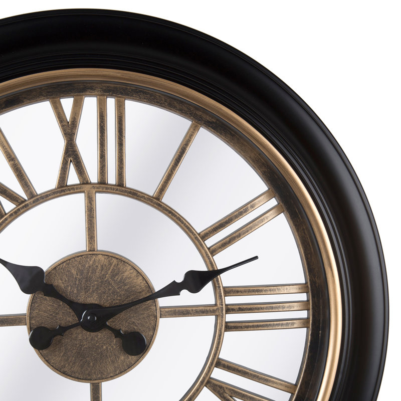 Kiera Grace 18" Black Plastic Traditional Wall Clock