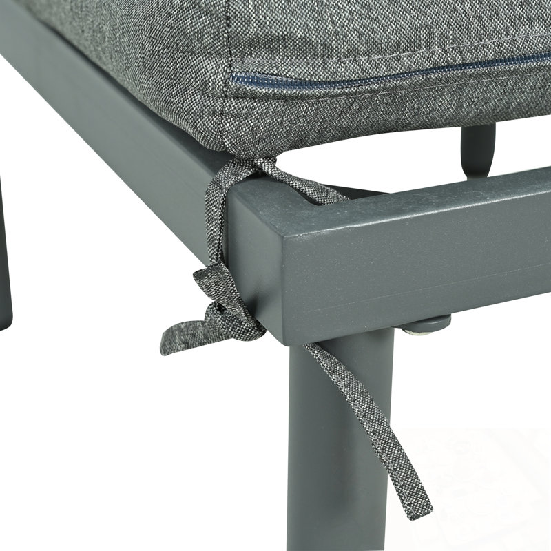 Ensemble de canapé d'extérieur 6 pièces avec 2 tables basses High-Low, Gris