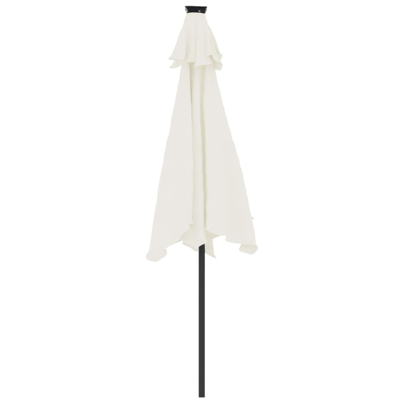 Beach Parasol with Crank Lift, 212cm H x 225cm W x 225cm D, White
