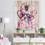 Mignon chien rose avec des lunettes en forme de cœur - reproduction d'art-35105283-35105287