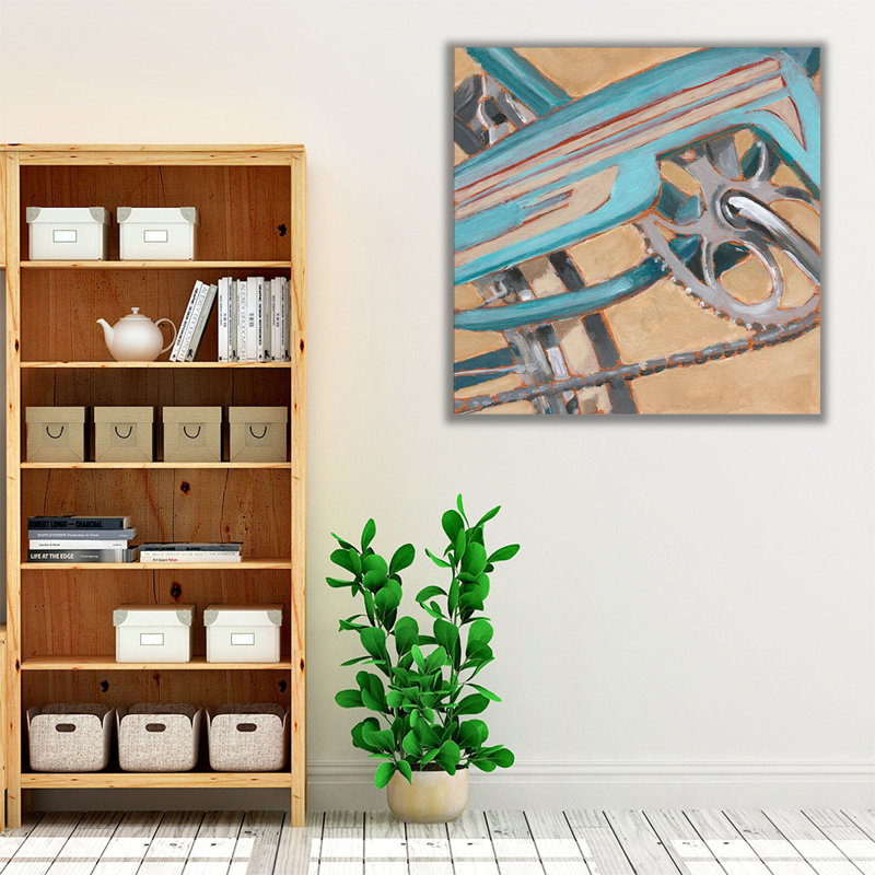 Retro Cycle III - reproduction d'art sur toile, H 12 po x l 12 po