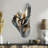 Abstract Shapes And Lines IV - Boomerang Shape Large Gold Wall Clock - Unique Shape-104144826