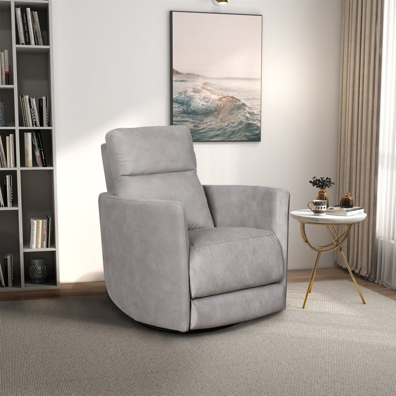 Lawson Swivel Glider Suede Recliner Chair