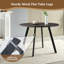 100cm Round Dining Table with Flat Tube Black Metal Legs( Dark Walnut )