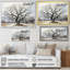 White Grey Muted Majesty Tree III - Floral Wall Art Prints-160603602-160603603