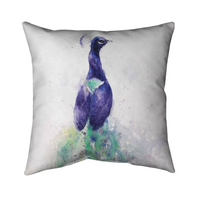 Graceful peacock - 18"x18" Throw pillow - Poly twill - Print on demand