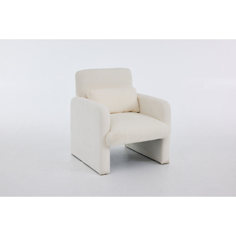 Fauteuil moderne recouvert de lin, Beige