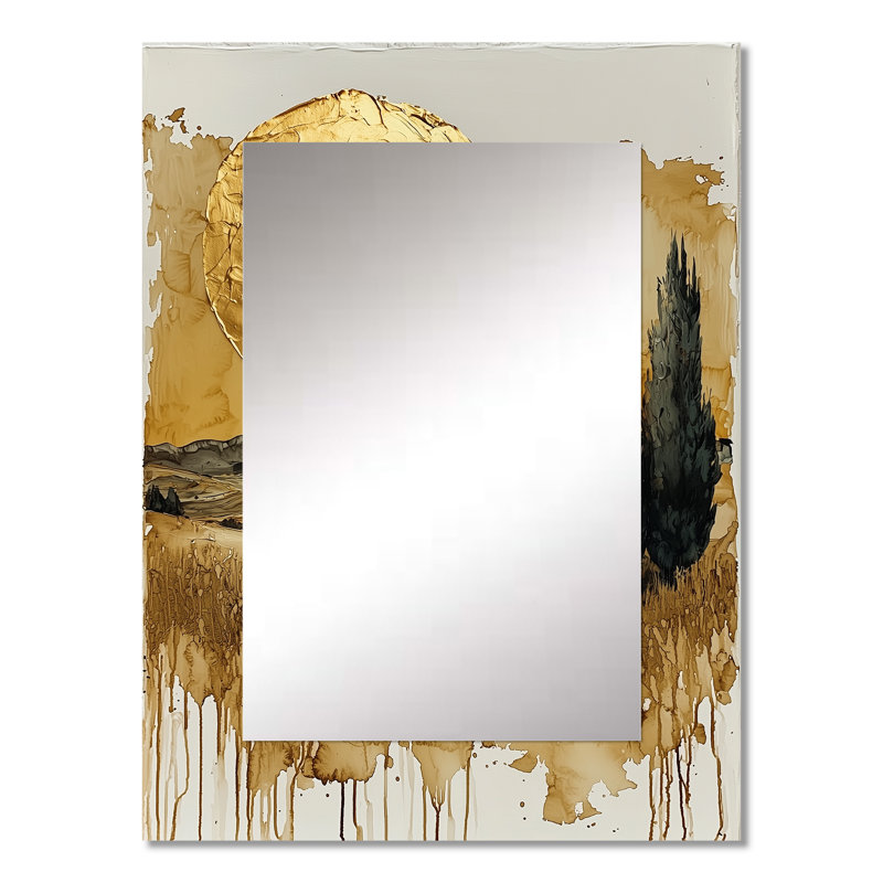 Istanbul Gold Cappadocian Sunrise I - Istanbul Decorative Wall Mirror, Industrial Mirror, Printed Metal Art, 32" x 24"