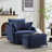 40.53" W Upholstered Swivel Accent Armchair With Storage Ottoman-1273000556