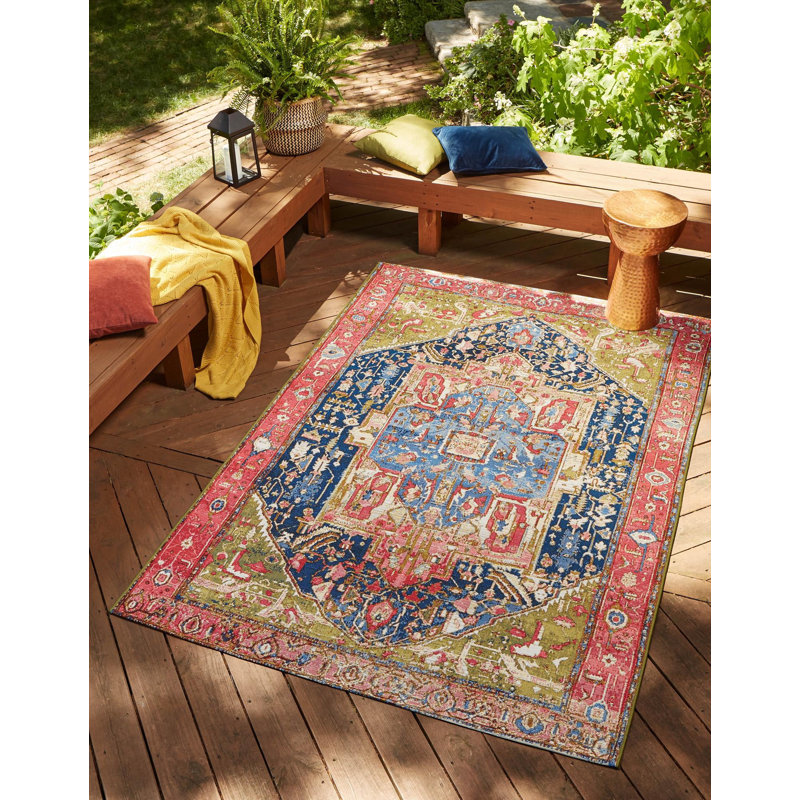 Tapis d'extérieur Multi_Unique Loom Limon, Rectangle 7 pi 1 po x 11 pi
