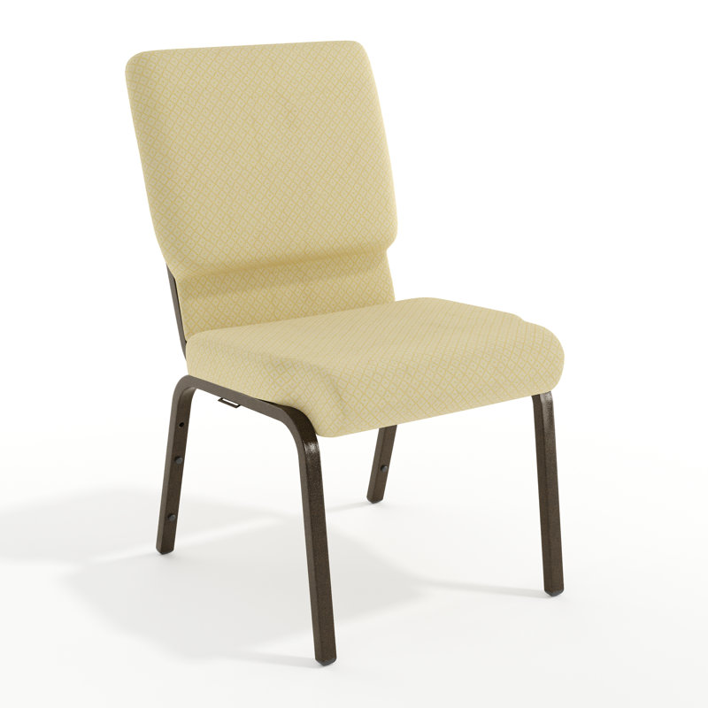 Chaise d'église empilable en tissu 18,5 po Rayleigh, À motif beige