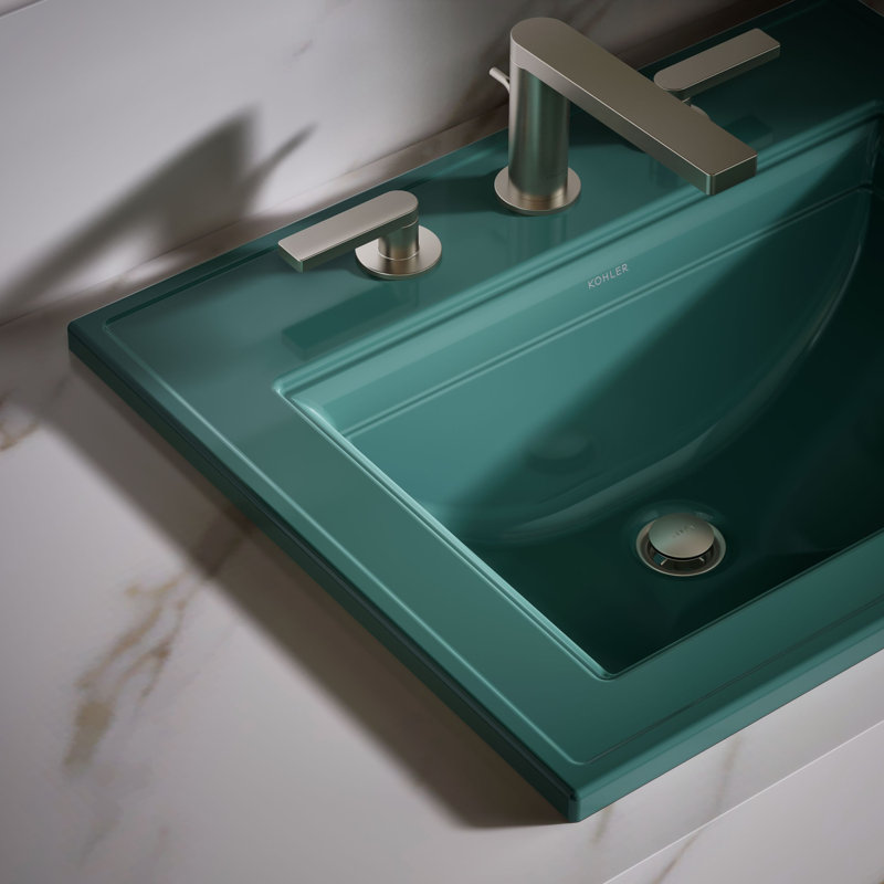 Memoirs® Stately Drop-in Bathroom Sink, Teal, 8" Centers