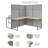 Easy Office 2 Person L-Shaped Desk Workstation with Panels Cubicle - Reversible-115664211