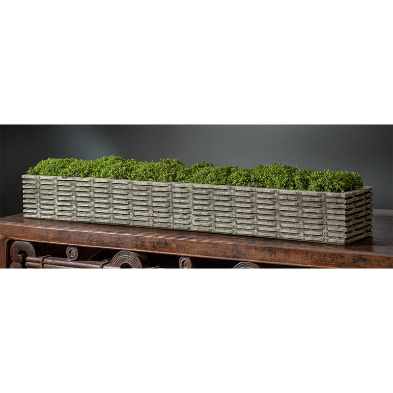 Jardinière en trame, H 4,25 po x l 20 po x P 6,25 po