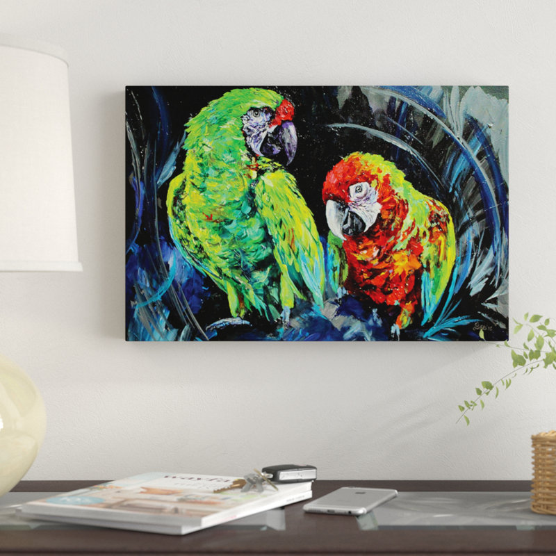 « caws », reproduction sur toile, H 18 po x l 26 po x P 1,5 po, Pas de tapis, Toile tendue