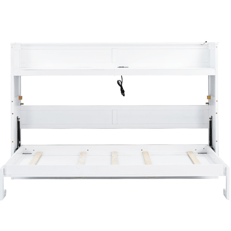 Twin Xl Size Bed With Desk And Led , . White. Composed Using Solid Wood For A Practical Home Office Or Guest Room Desk, Charging. Build Decor