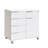 Multi-Purpose Cabinet with 5 Drawers & Shelves, White | 100% Melamine Coated Particle Board, 33.5 x 31.9 x 17.3 inches | Wheeled Legs, Wall-Fixable, Modern Design for Home Office & Storage Solutions