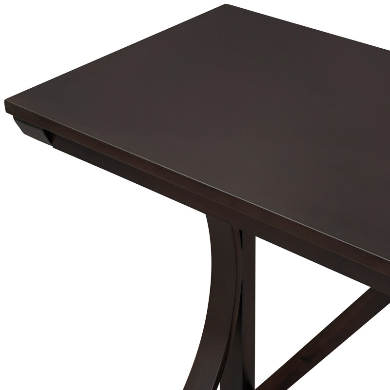 Ensemble de table de salle à manger à hauteur de comptoir 3 pièces Farmhouse avec port USB et tabourets rembourrés, Espresso