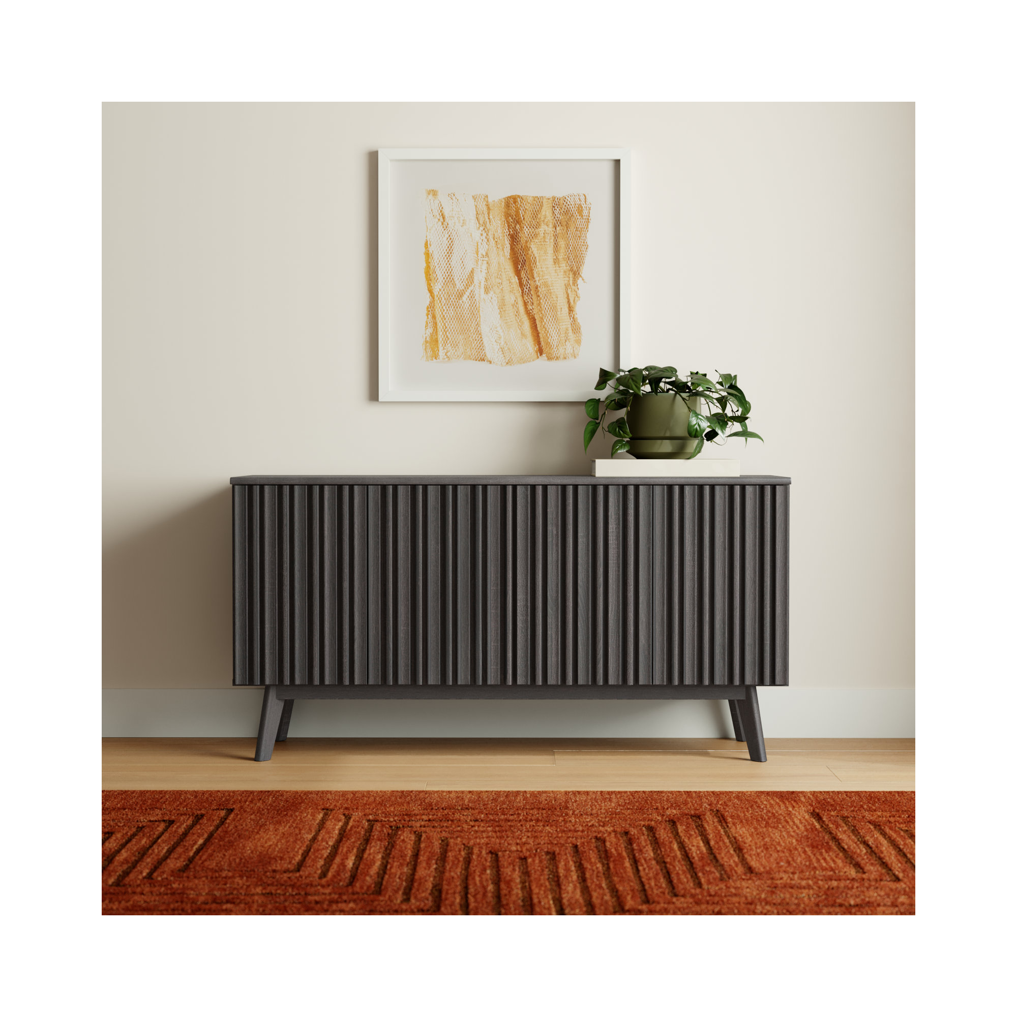 Helena 62'' Media Console, Distressed Black