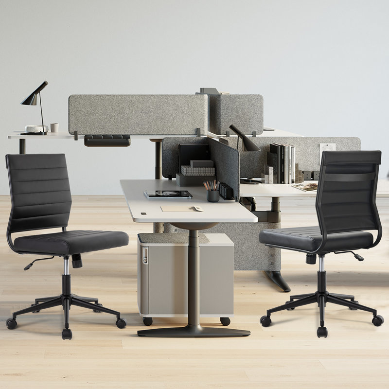Chaise de conférence ergonomique et réglable Amaiia, Noir mat / noir mat