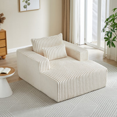 Modern Sofa62.5- Corduroy Sponge Sofa Lounge Chair,No Assembly Required,Fluffy  Sleeper Chair  Indoor