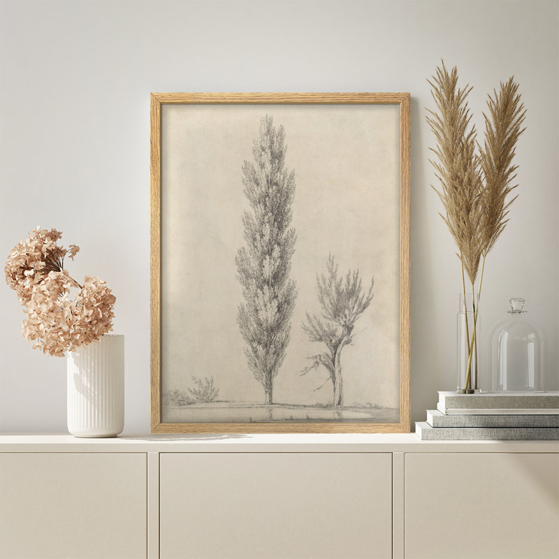 "Grand arbre, ferme rustique, œuvre d'art, affiches encadrées, salle de bain, petit art mural", H 14 po x l 11 po, Naturel