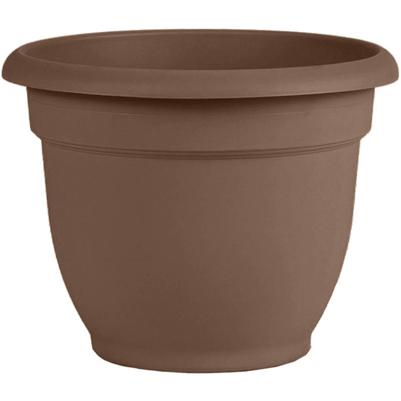 Pot à fleurs intérieur / extérieur Traditional, H 13,75 po x l 17,75 po x P 17,75 po, Brun