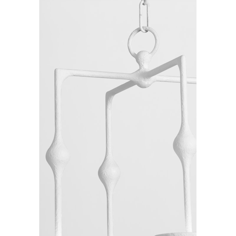 Lanterne 4 lumières Antalya, Blanc gesso, H 30,25 po x l 22 po x P 22 po