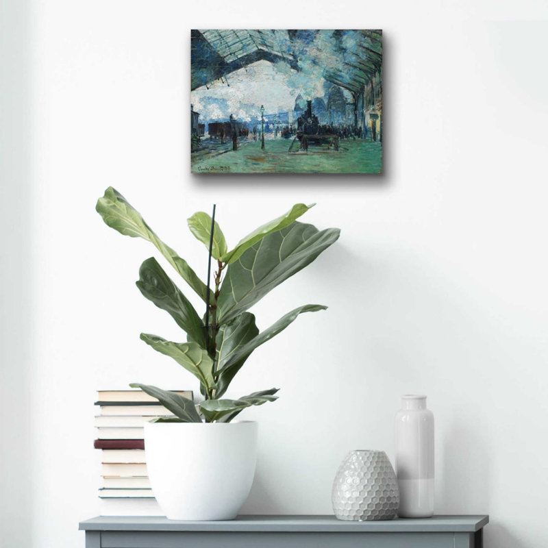 «Ariival of the Normandy Train» par Claude Monet, art mural en verre acrylique, H 12 po x l 16 po x P 0,13 po