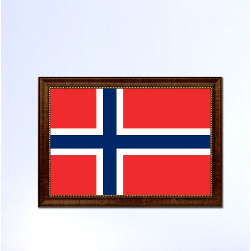« norvège country flag », impression sur toile encadrée, H 27 po x l 39 po x P 1 po, Cadre brun