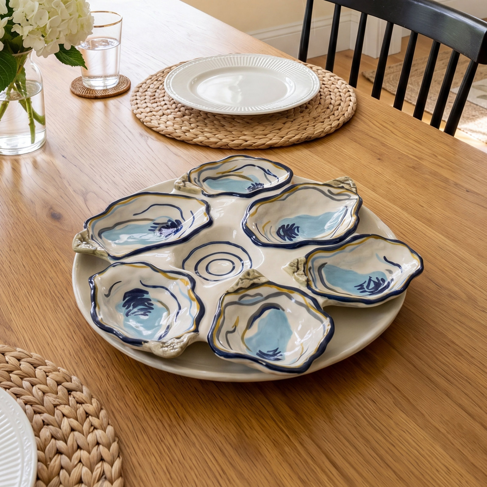 Abstract Ceramic Divided Serving Dish