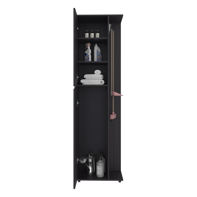 Armoire de rangement Austin avec balai de rangement avec 2 portes et 3 tablettes intérieures, armoire de rangement polyvalente haute pour les salles de lavage et les cuisines Austin
