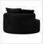 Fauteuil rond rond en mousse de velours côtelé avec accoudoirs et siège profond avec accoudoirs et 3 coussins, sans assemblage requis-1224886738