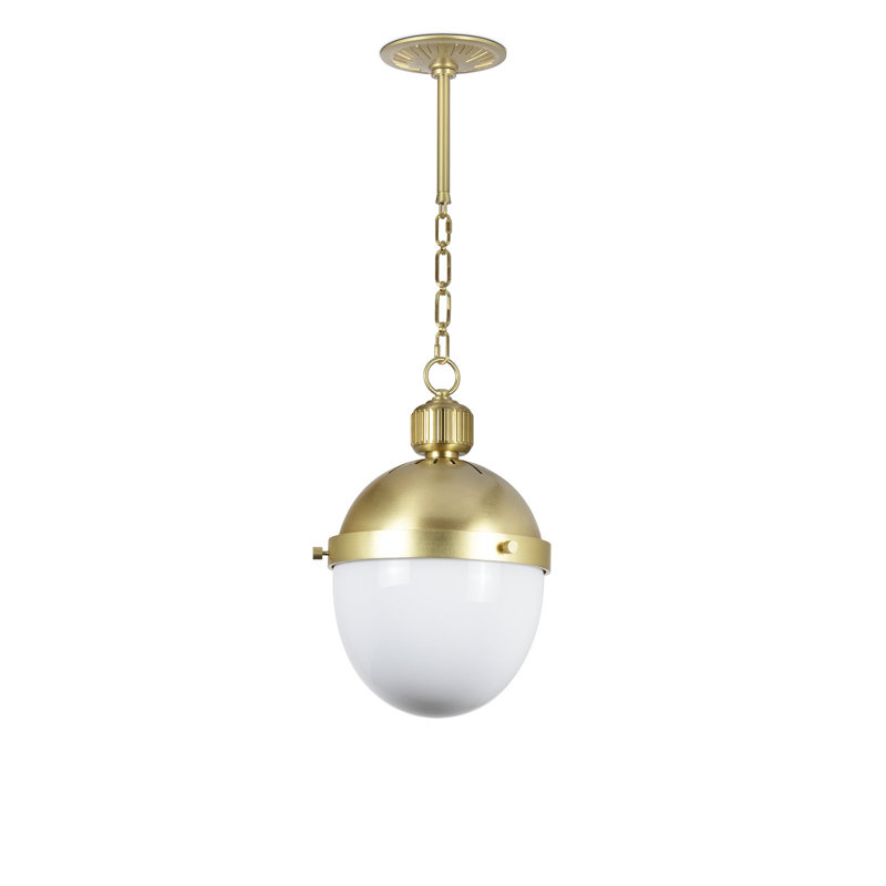 Otis Pendant Large (Natural Brass), 12.5" H x 8.5" W x 8.5" D